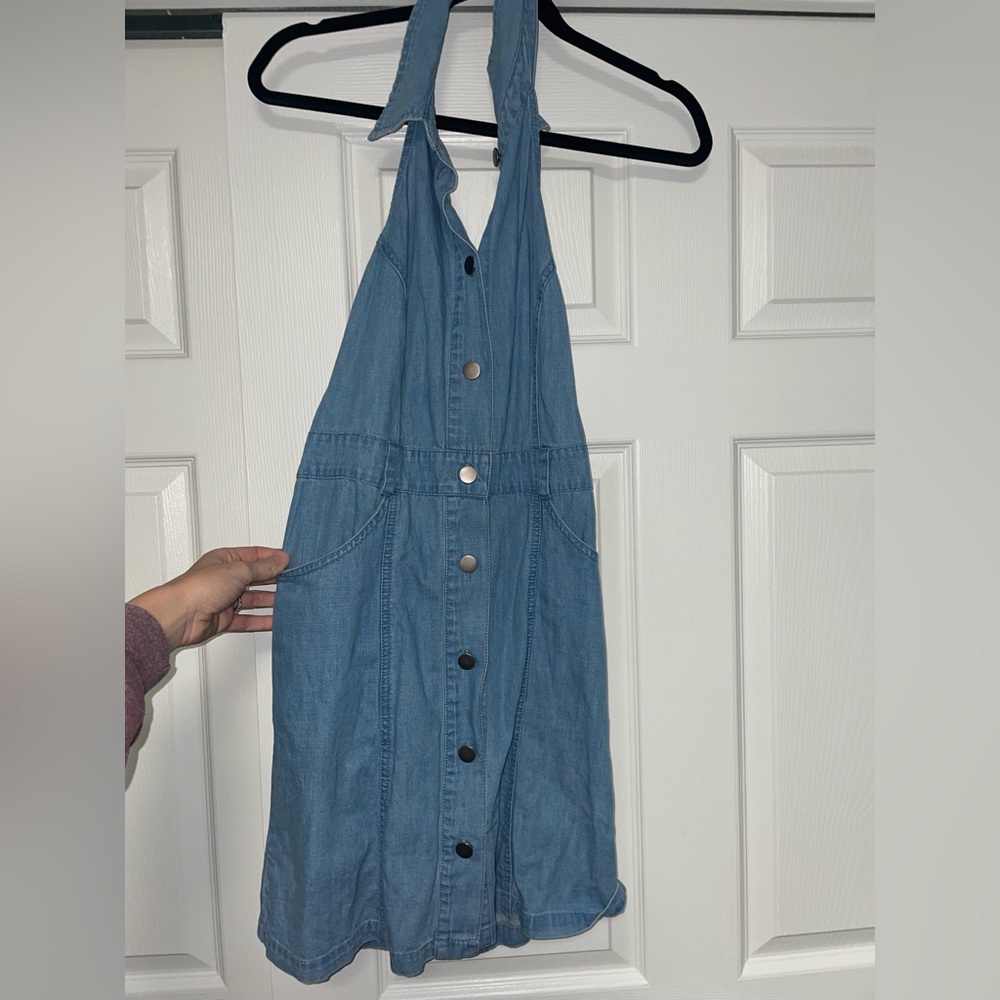 Brand new free people denim halter dress, with tags